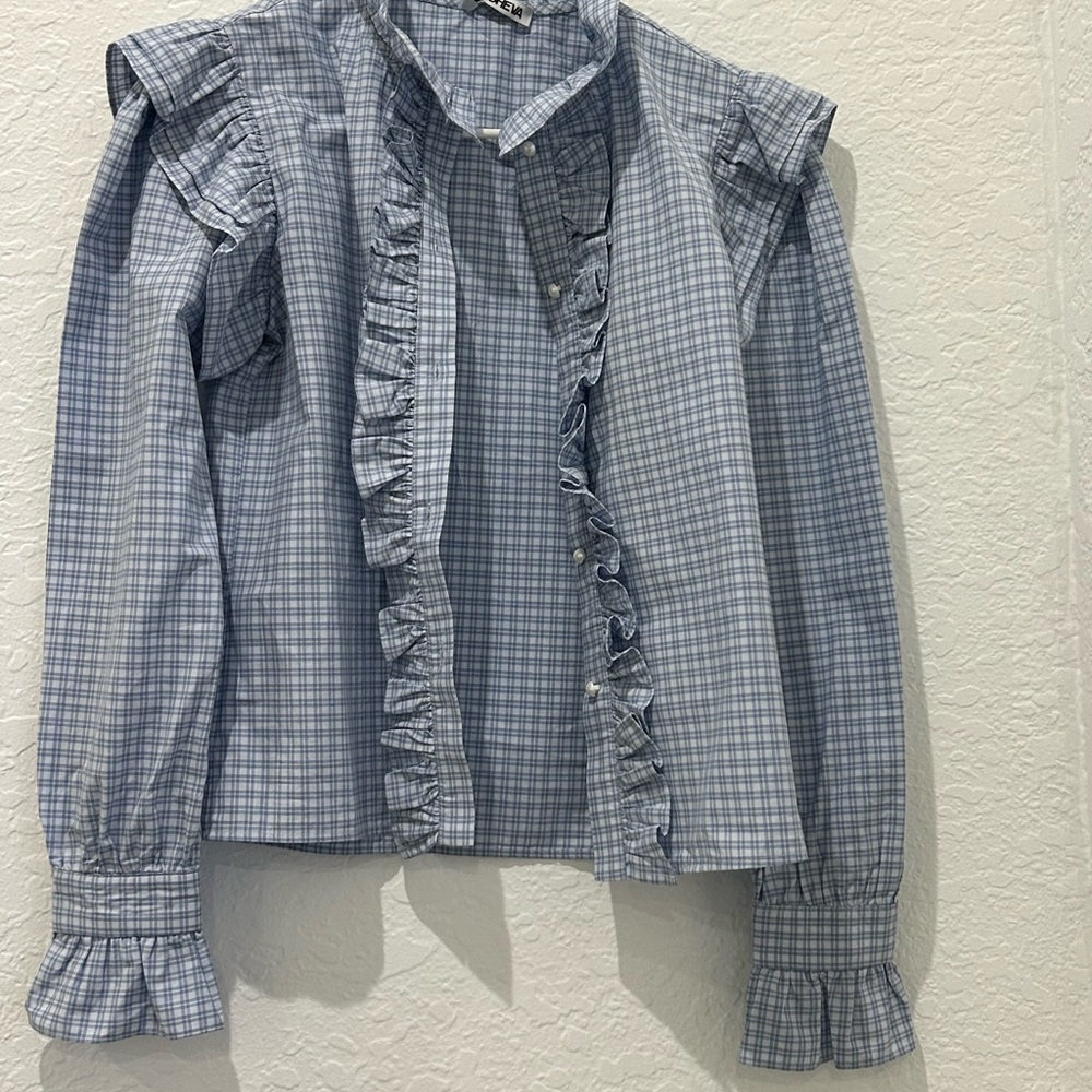 ⬇️PRICE⬇️ 
BATSHEVA • Women’s Long Sleeve Plaid Shirt • size 6 • - Picture 10 of 11